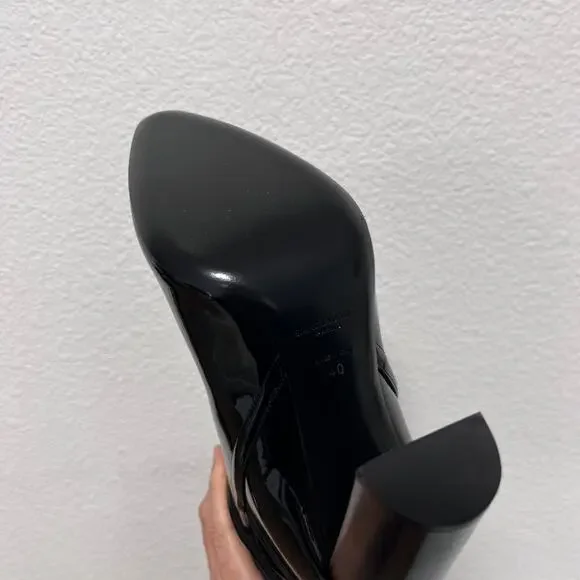 Saint Laurent Tall Knee-High Black Patent Leather Boots 40 - Picture 7 of 13